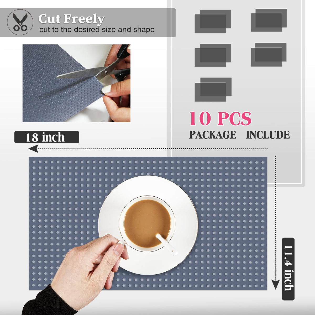 Daixers trim-to-fit fridge mats with adjustable edges for a custom fit