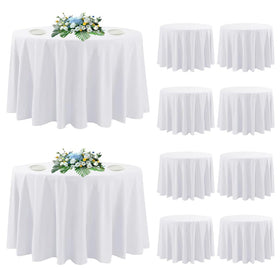 DAKKIONY 10-pack round tablecloth 120 inch white protects and elevates dining tables.