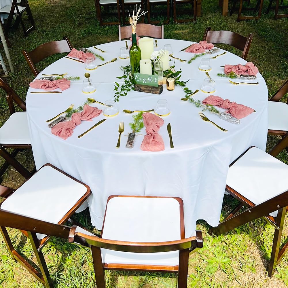 DAKKIONY holiday party round tablecloth 120 inch white enhances festive tables.