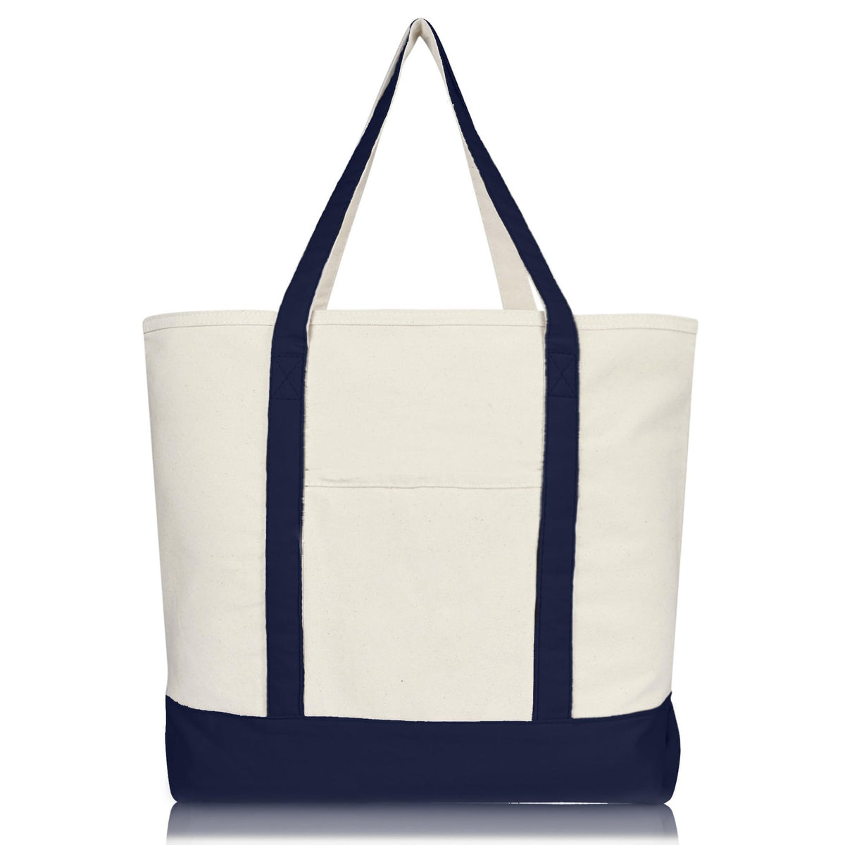 DALIX tote front pocket open; convenient organizer for essentials