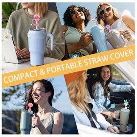 DALOO straw cover with cloud design, ideal for on-the-go cups, dust-proof and spill-resistant.