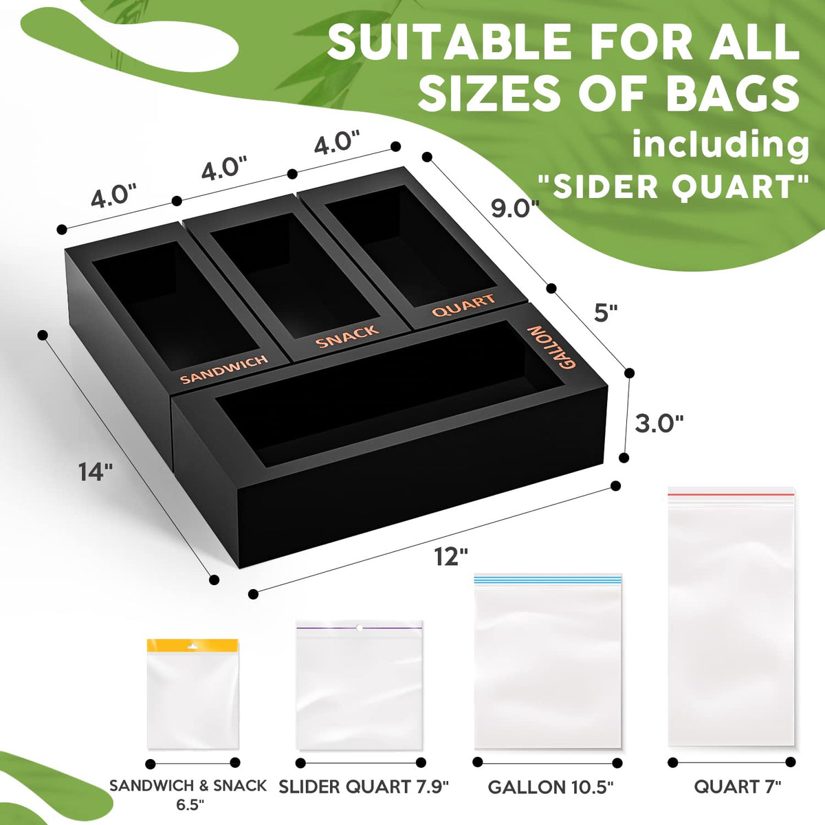 DALSHABET bamboo bag organizer shown in a tidy kitchen drawer