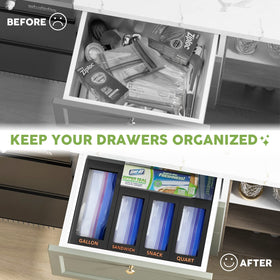 DALSHABET bamboo bag organizer with large and small trays for different bag sizes
