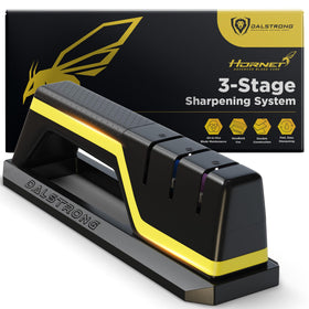 Dalstrong Hornet sharpener base view showing sturdy non-slip construction for stable sharpening.