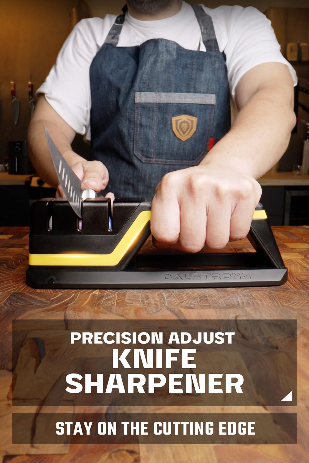 Dalstrong Hornet sharpener wheels setup 180-400-600 demonstrates three-stage edge refinement.