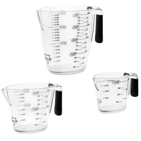 Dalup measuring cups 8oz clear body with angled design for easy readability of measurements