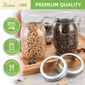 Dalzom airtight lids for wide-mouth jars prevent leaks during storage