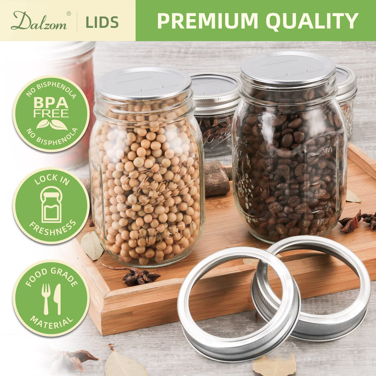 Dalzom date-writing feature on lid for tracking freshness.