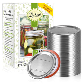Dalzom wide-mouth lids 72pc pack for reliable airtight sealing on preserves