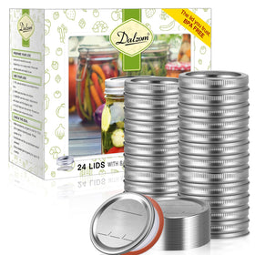 Dalzom wide-mouth lids with rings set for secure canning on jars.