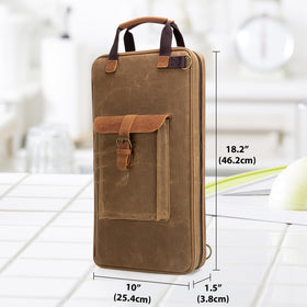Damero bag dimensions 18.2 inches long, 10 inches wide, and 1.5 inches tall