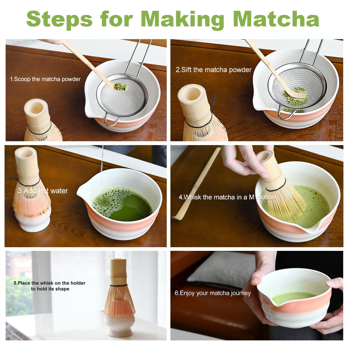 DAMI green matcha whisk making set gift-ready packaging for gifting