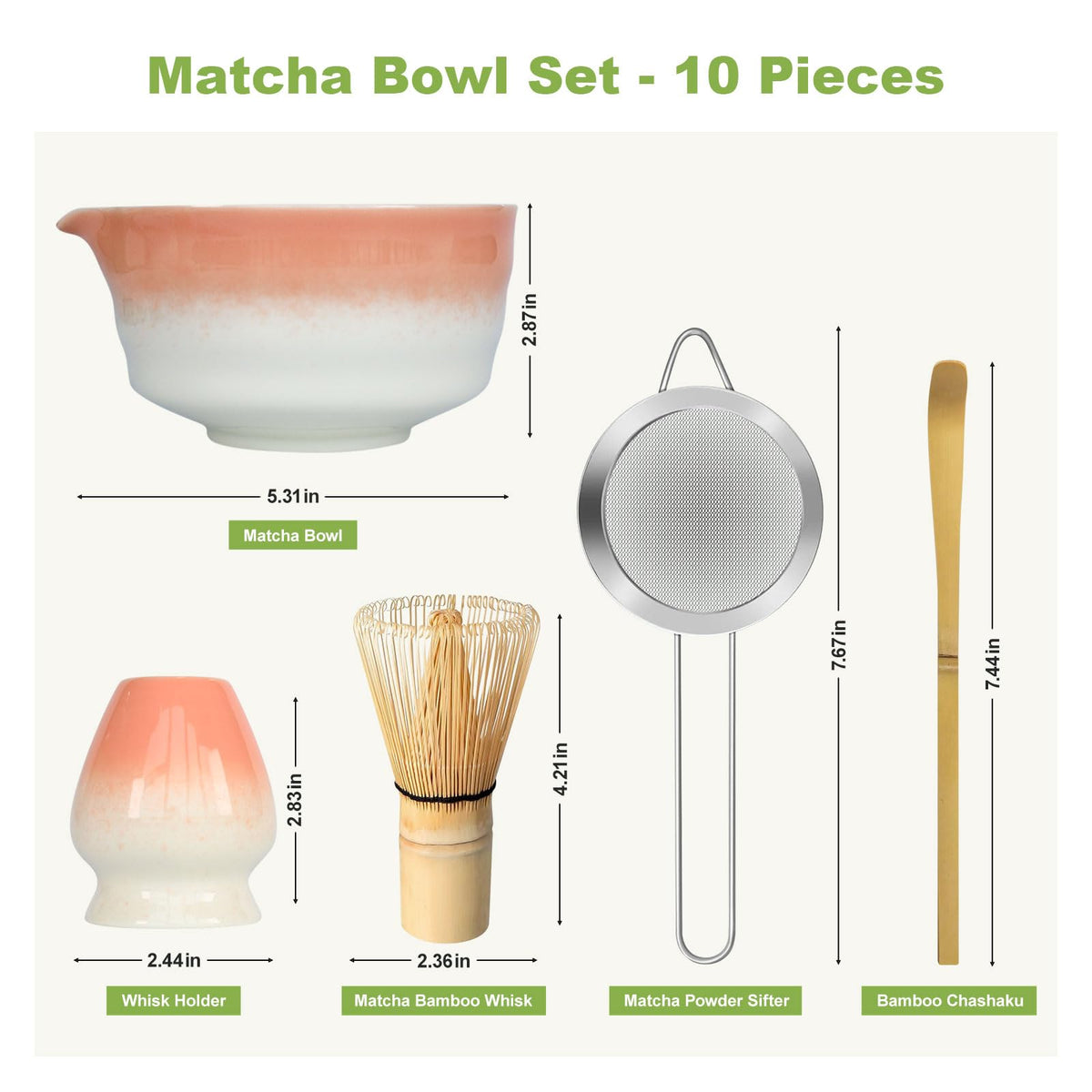 DAMI green matcha whisk set tea towel for easy maintenance