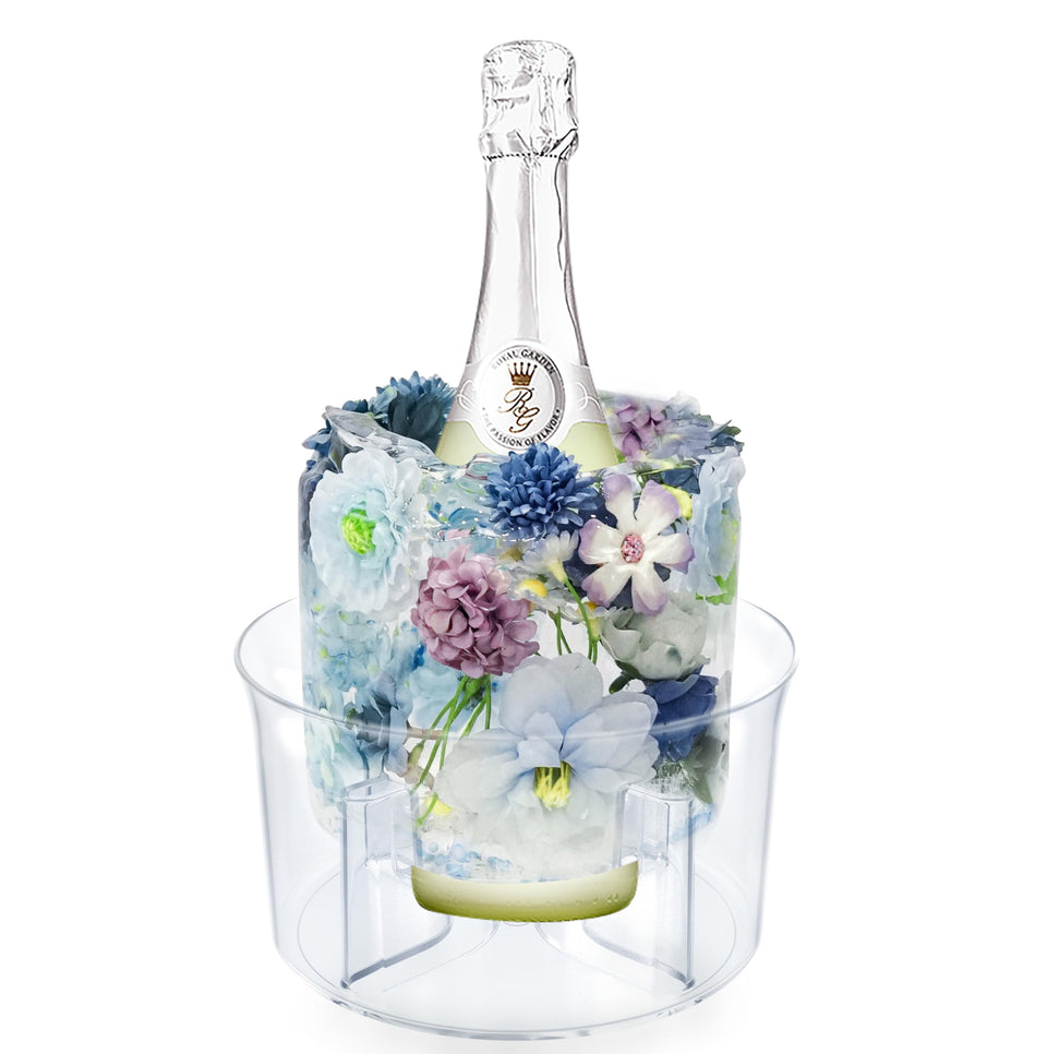 DamonLight ice molds with a clear bucket create an elegant centerpiece for parties.