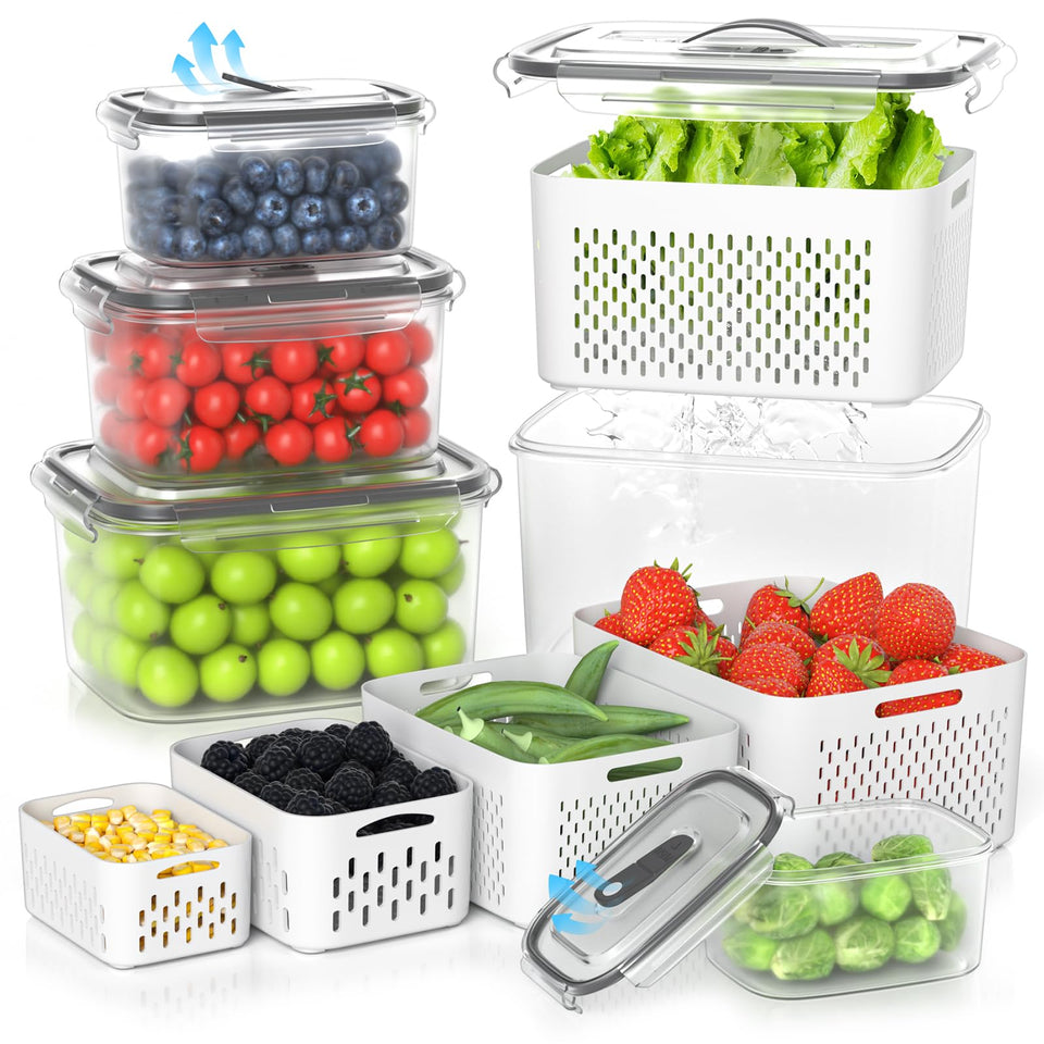 Damynuo 5-pack fridge fruit storage containers for organized produce