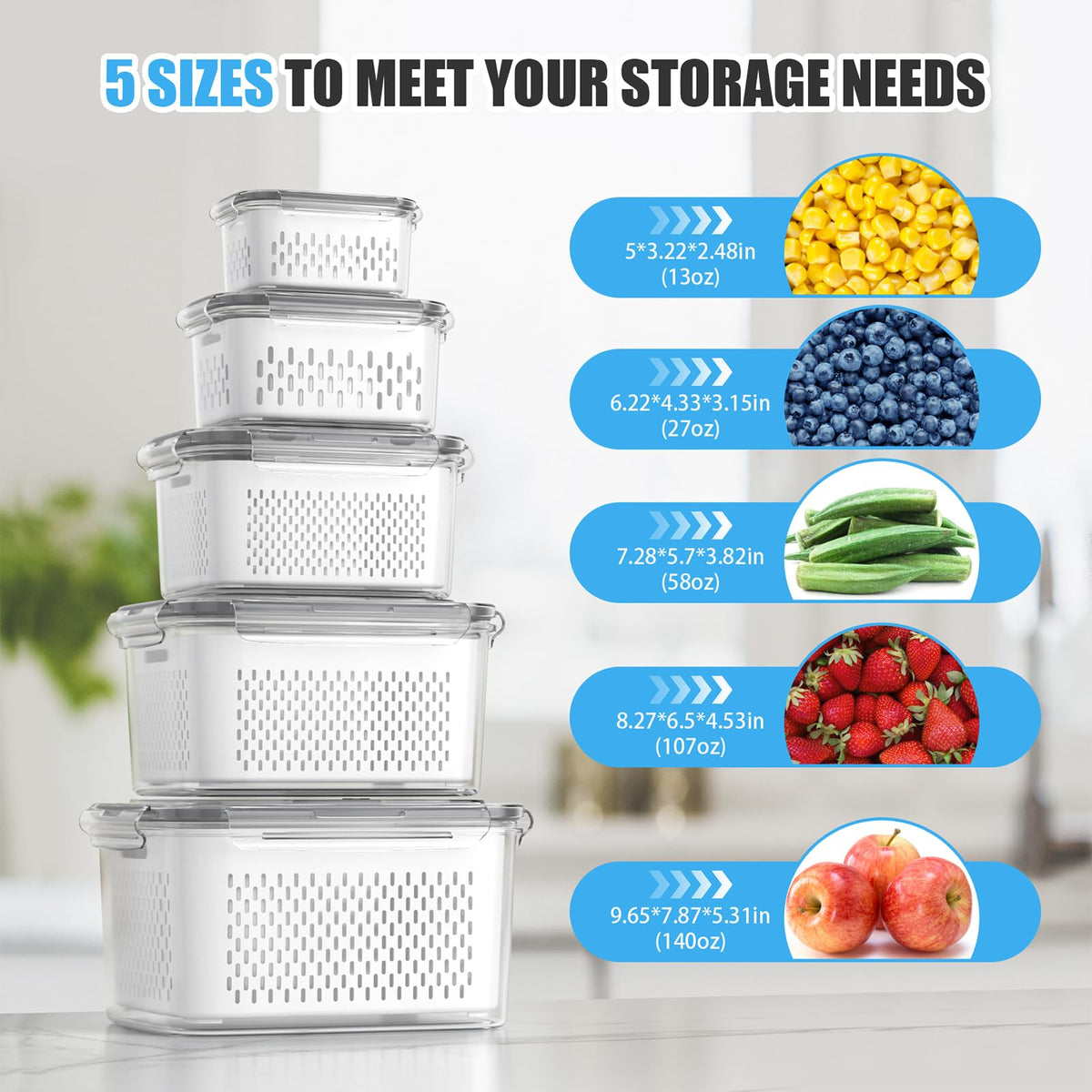 Damynuo fridge berry containers with vent system for crisp, longer-lasting produce