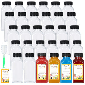 DANALLAN 30-pack empty bottles 8oz clear for homemade drinks and easy content visibility.