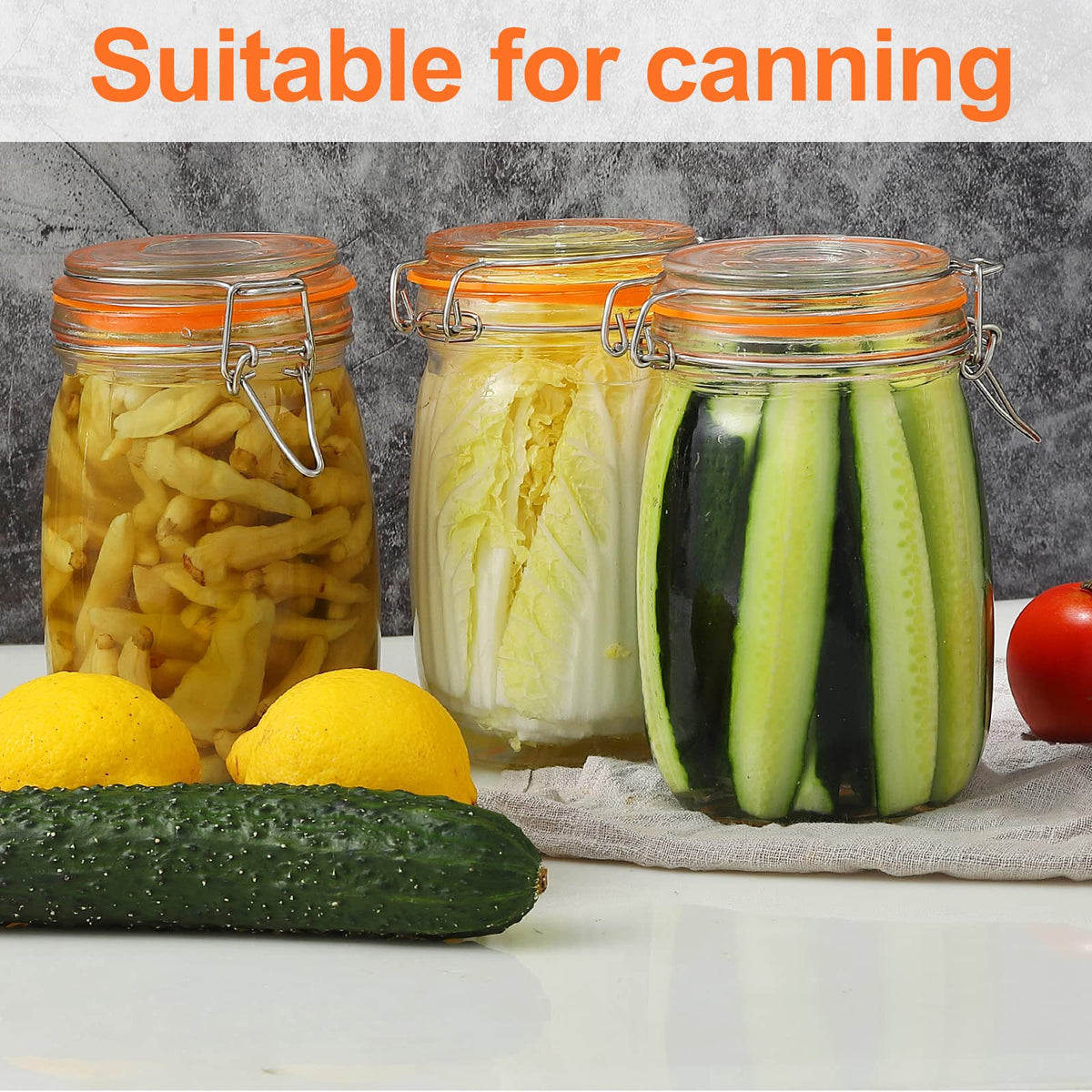 DANALLAN jars feature measurement marks for easy portioning and storage planning.