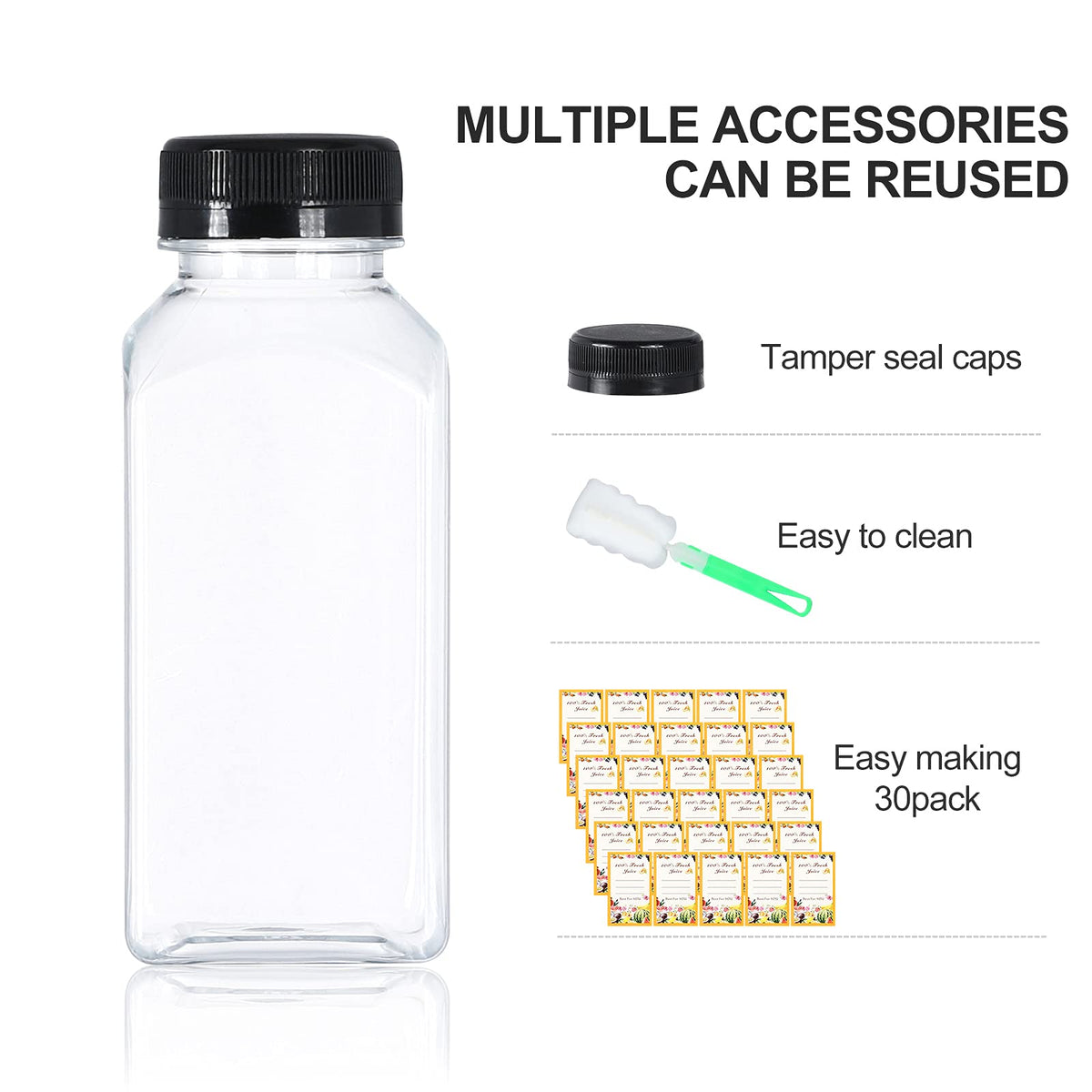 DANALLAN transparent bottles show contents at a glance for quick checks.