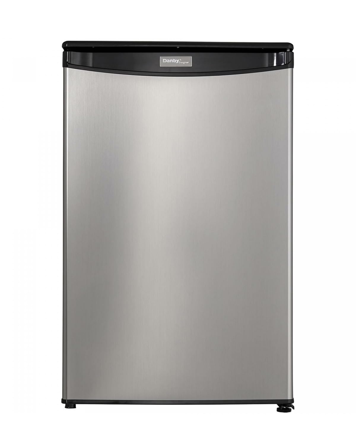 Danby DAR044A4BSLDD front view shows a compact fridge ideal for small kitchens.