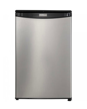 Danby DAR044A4BSLDD front view shows a compact fridge ideal for small kitchens.