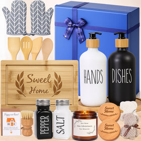 DancyLoad housewarming basket cutting board for easy meal prep in a new kitchen