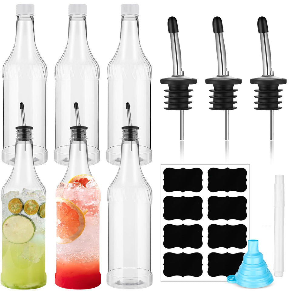 Dandat 32 oz long-neck bottle with pourer for precise pouring.