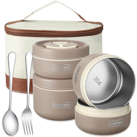 Dandat bento box set assembled for easy meal prep on the go.