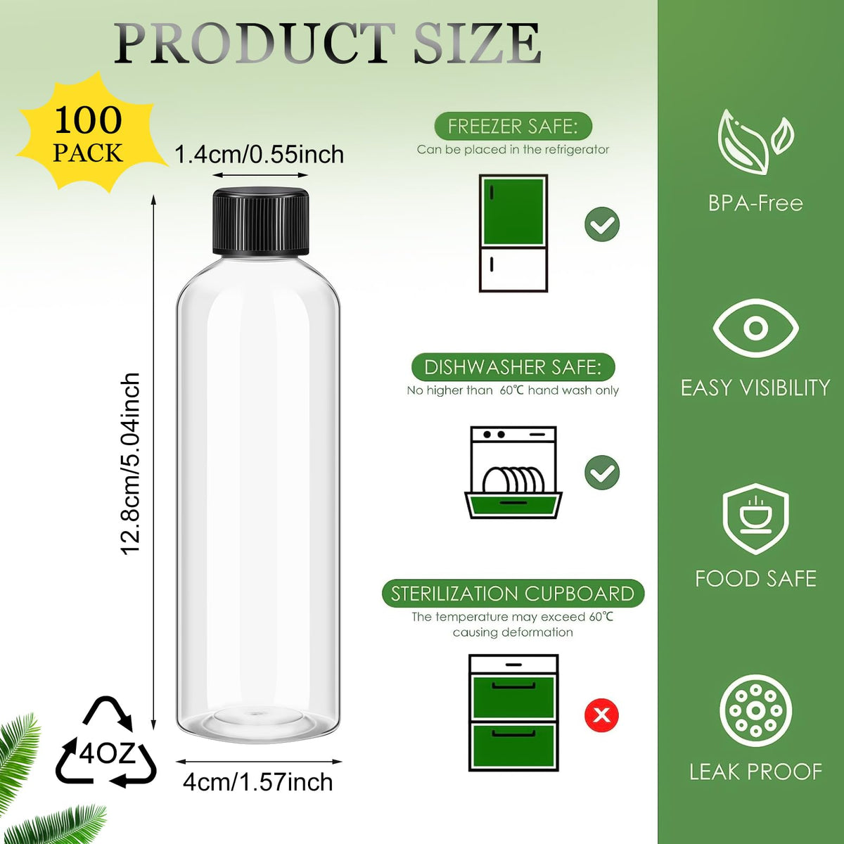 Dandat bulk-pack clear bottles with labels and pen ready for quick labeling