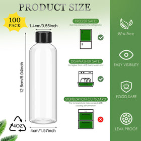 Dandat bulk-pack clear bottles with labels and pen ready for quick labeling