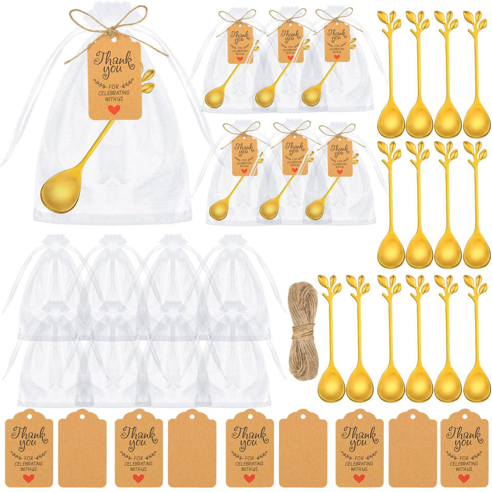 Dandat gold leaf coffee spoons for elegant wedding favors