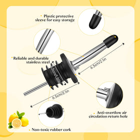 Dandat spill-proof tapered pourer design for controlled pouring