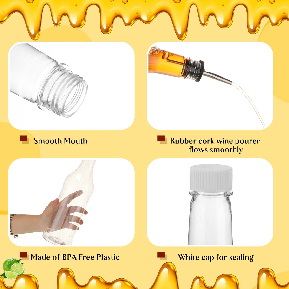 Dandat spill-proof pourer design helps minimize drips during service.
