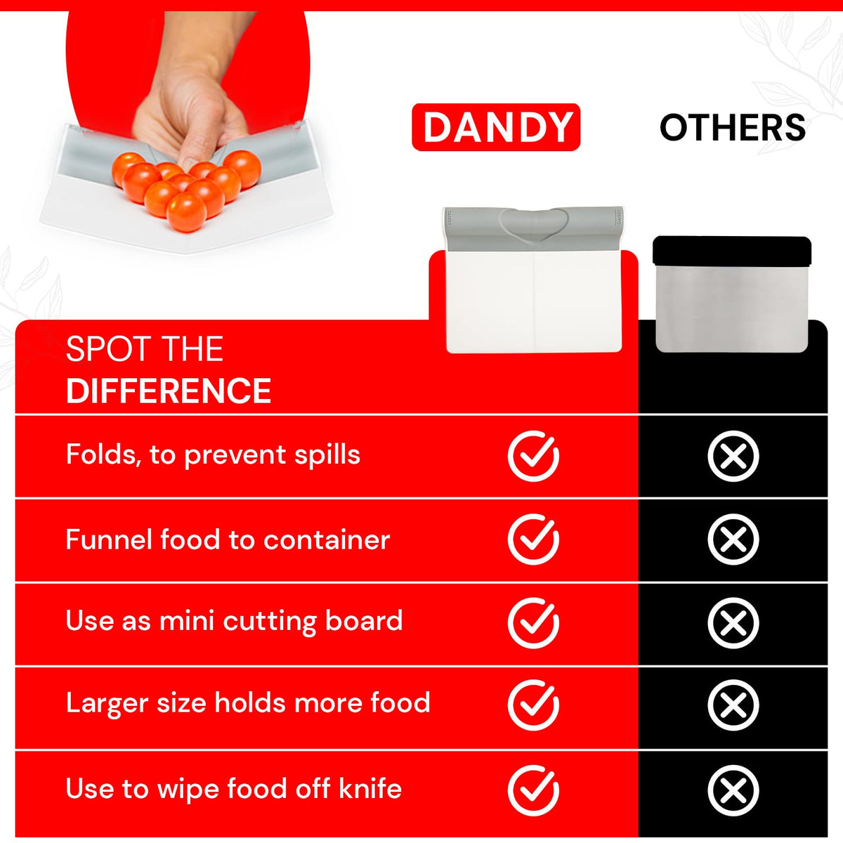 DANDY ScooperDuper compact design fits between boards for easy storage.