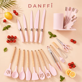 DANFFI pink cutting board with non-slip grip for stable chopping