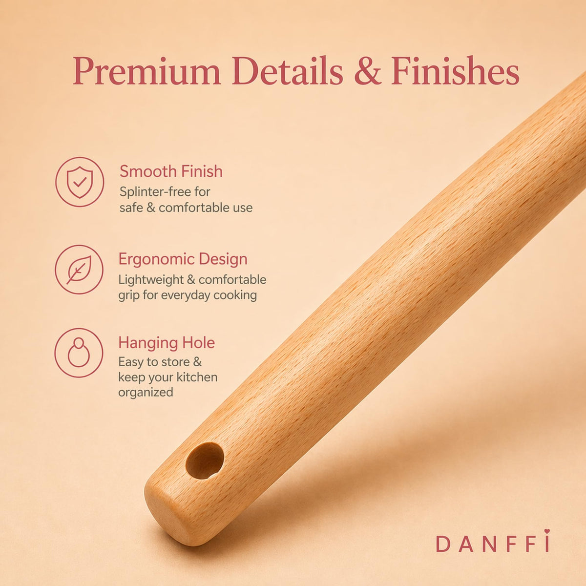 DANFFI pink knife block keeps blades organized and accessible