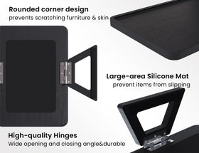Danfoxer clip-on couch desk attached to armrest for snacks.