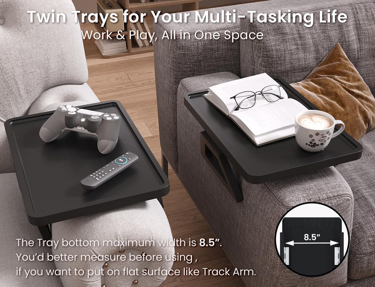 Danfoxer durable load-bearing tray supports books and remotes.