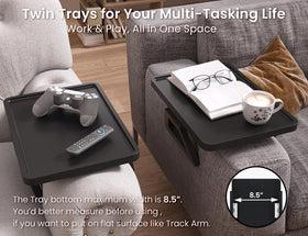 Danfoxer durable load-bearing tray supports books and remotes.