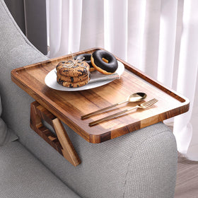 Danfoxer folding sofa armrest tray clips on easily for snacks within reach