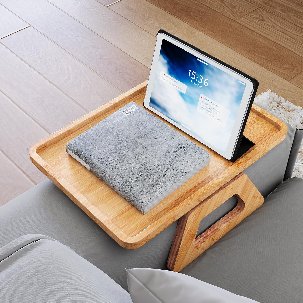 Danfoxer clip-on folding sofa desk for versatile use