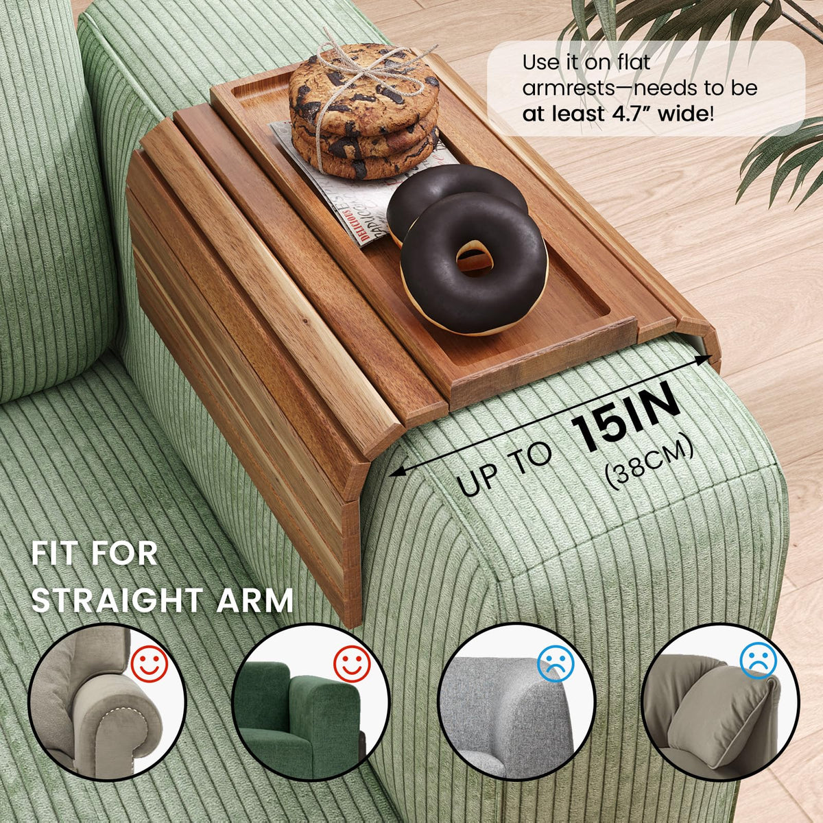 Danfoxer anti-slip rim prevents items from sliding off.