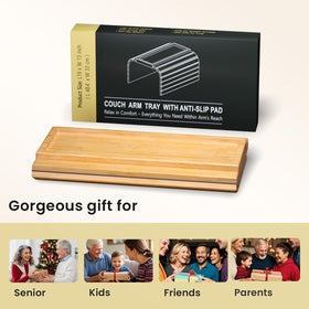 Danfoxer sofa arm tray easy-clean bamboo surface resists stains and spills