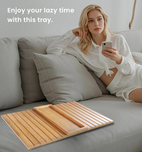 Danfoxer sofa arm tray versatile use as placemat or snack carrier