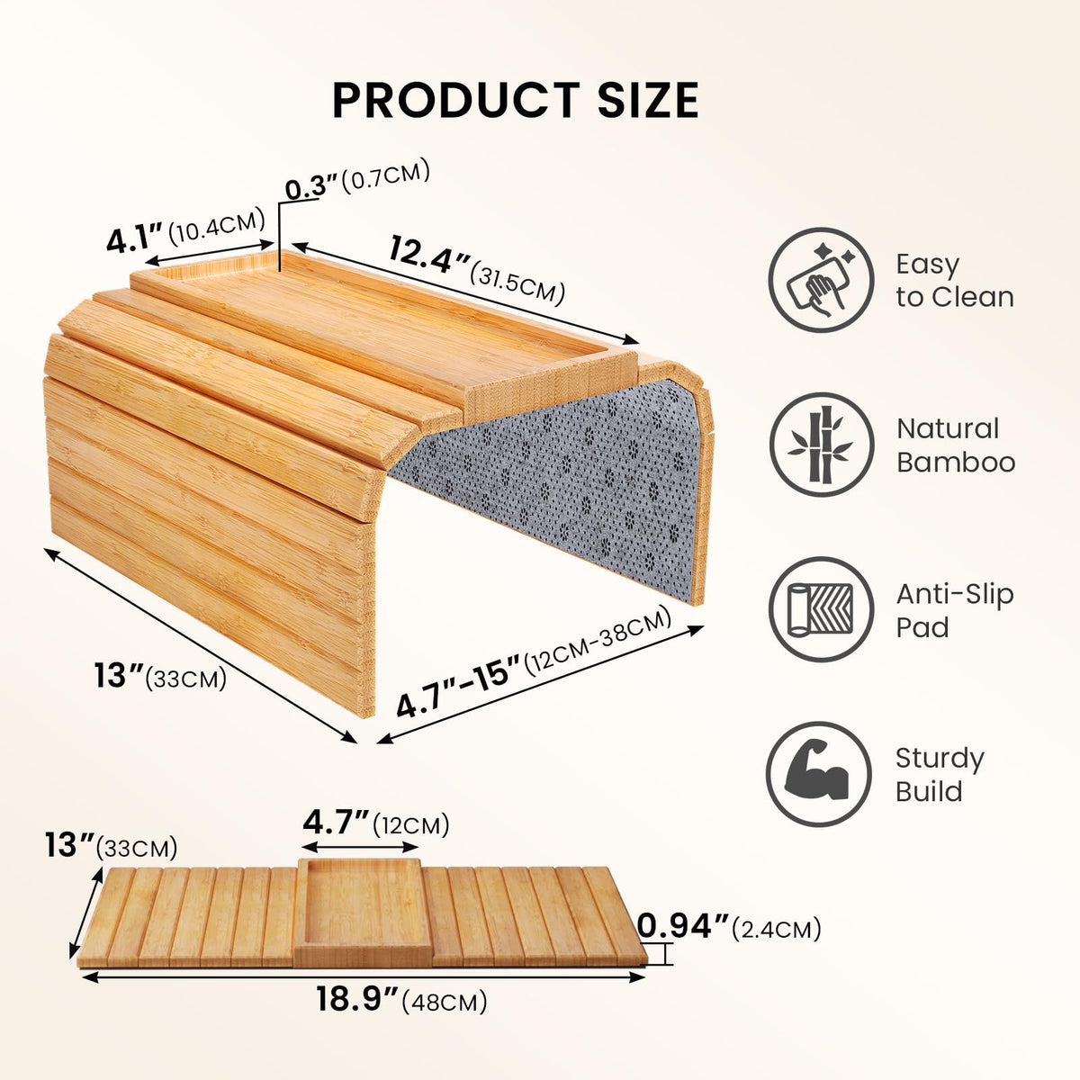 Danfoxer sofa arm tray fits most wide sofas for versatile lounging