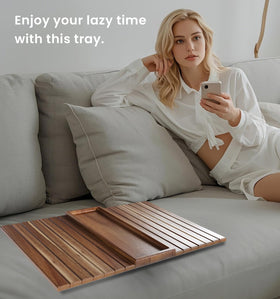 Danfoxer sofa tray fits most sofas for versatile living room use.
