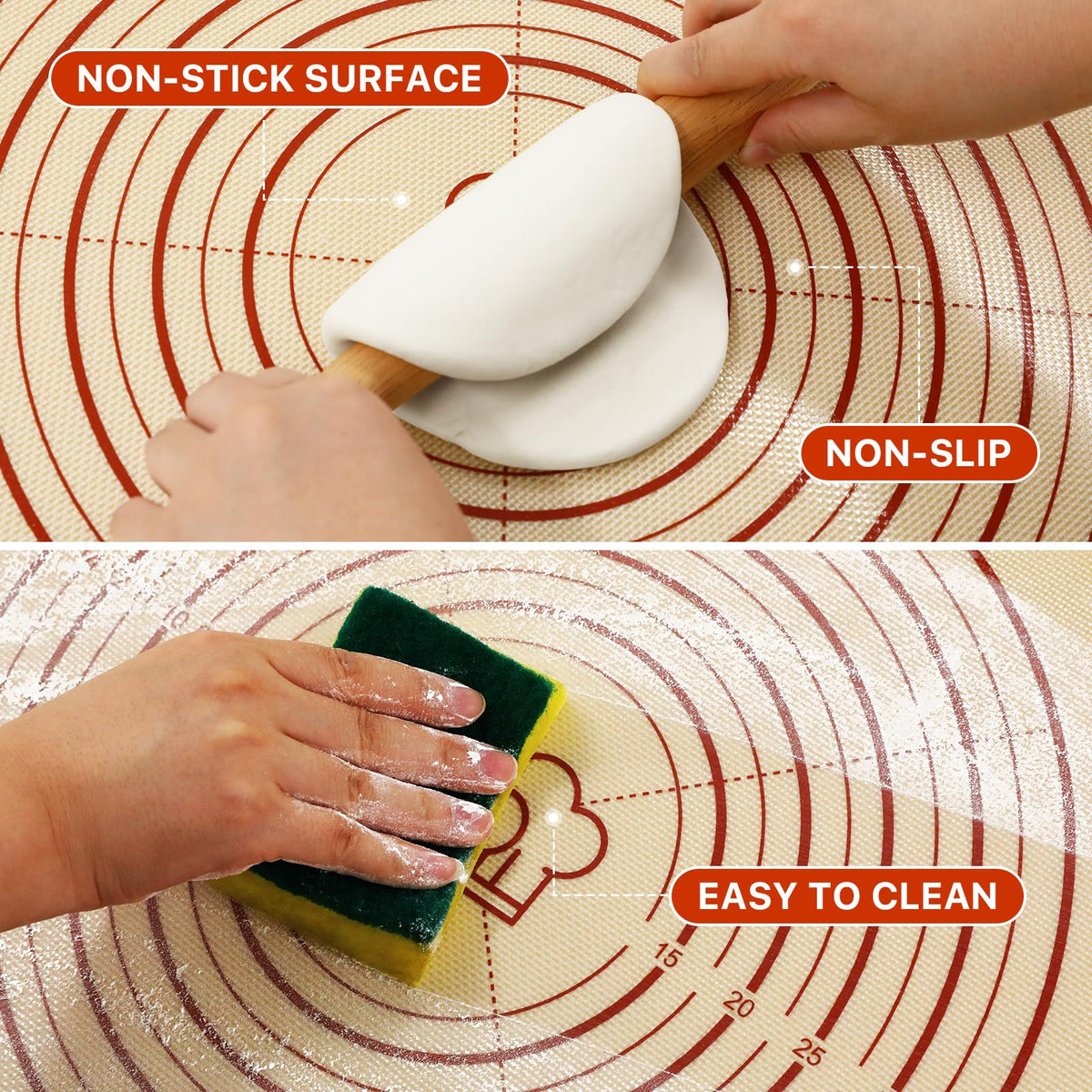 Dania & Dean mat is dishwasher safe for quick cleanup.