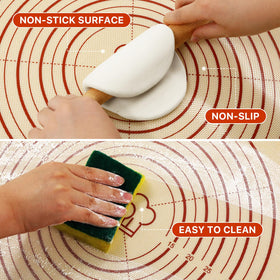Dania & Dean mat is dishwasher safe for quick cleanup.