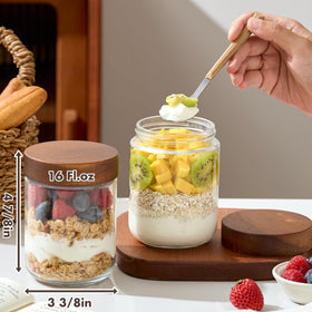 Danmu six-pack mason jars with lids for organized fridge storage.