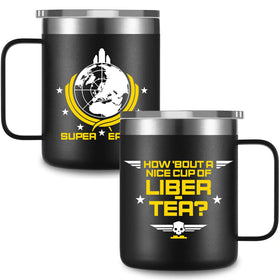 DANTY Libertea mug front design ideal for gaming sessions and daily coffee.